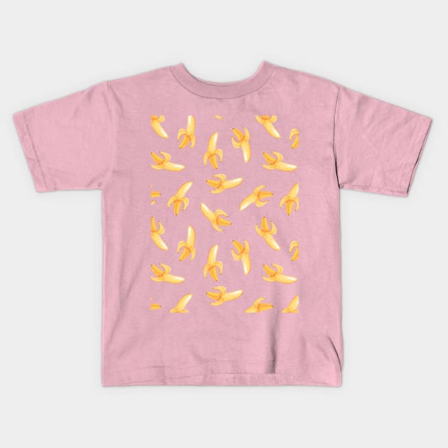 Banana Pattern Kids T-Shirt by Alexandra Franzese